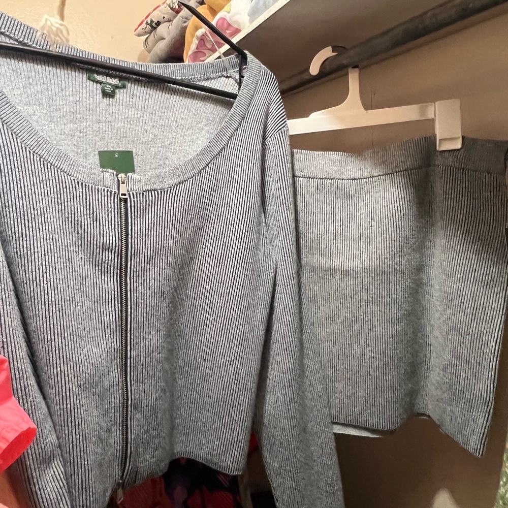 Wild Fable Gray Striped Sweater Set